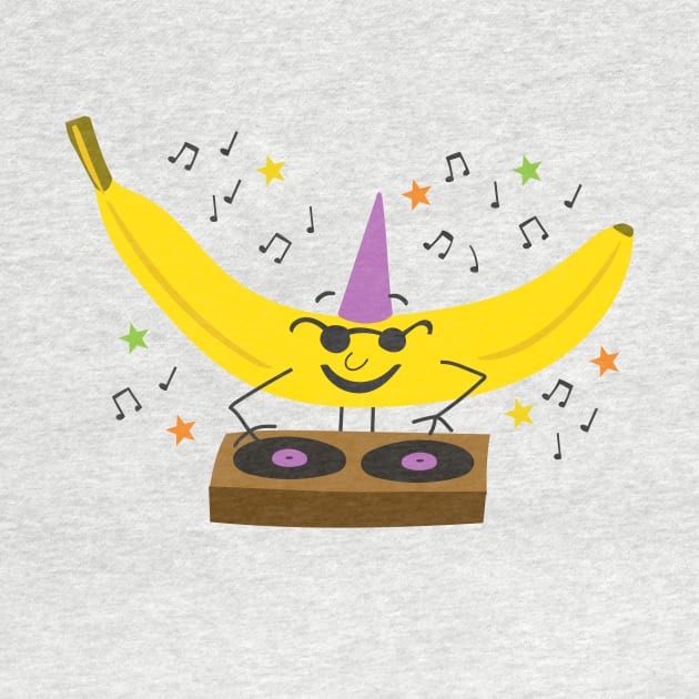 Party DJ Banana - cute fruit character by Cecca